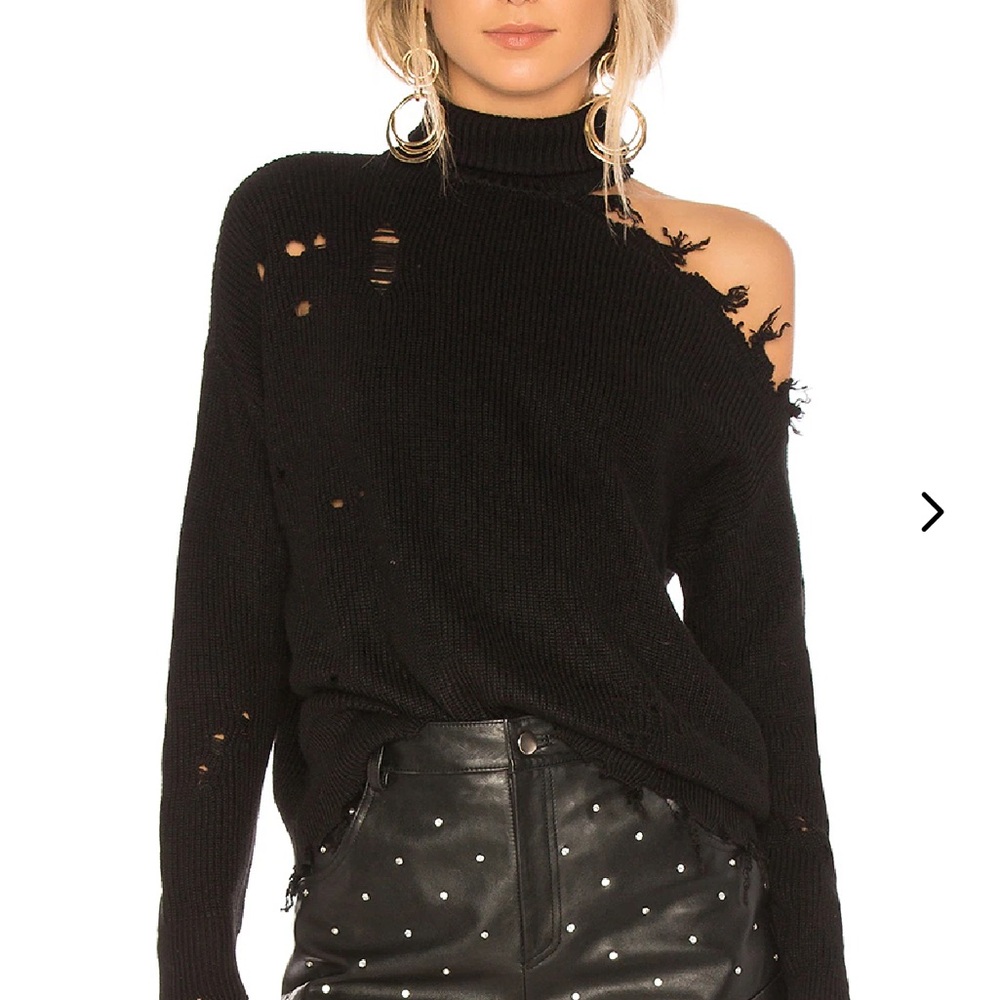 Lovers + Friends Black Off-the-Shoulder Sweater